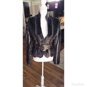 Faux Fur Leather Jacket